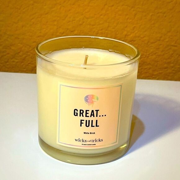 Wicks & tricks Great…full Scented Soy Candle in 10 oz Glass w/ Box Eco-friendly - Picture 2 of 7